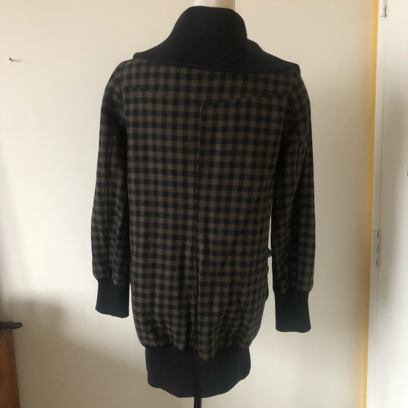 Wool cargo coat olive green black 8 - Picture 5 of 10